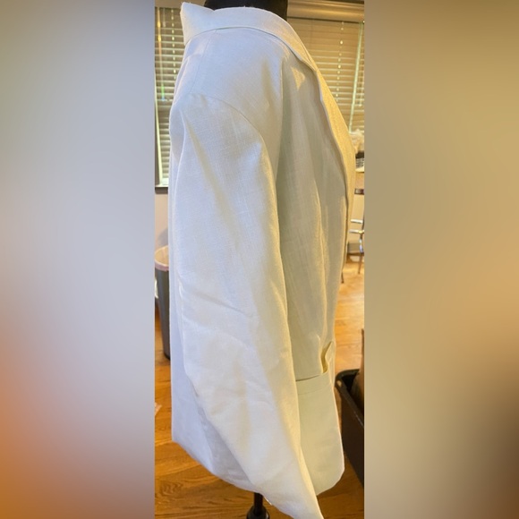 Dumas Vintage Women's Blazer White with One Button From 80's Of 90's Size L - Picture 4 of 9